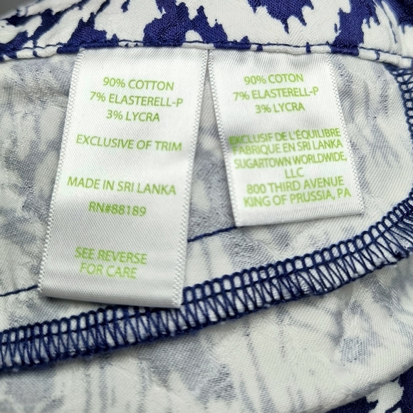 Lilly Pulitzer Bright Navy & White Kelly Pineapple Party Resort Stretch Shorts 2 - Picture 3 of 9